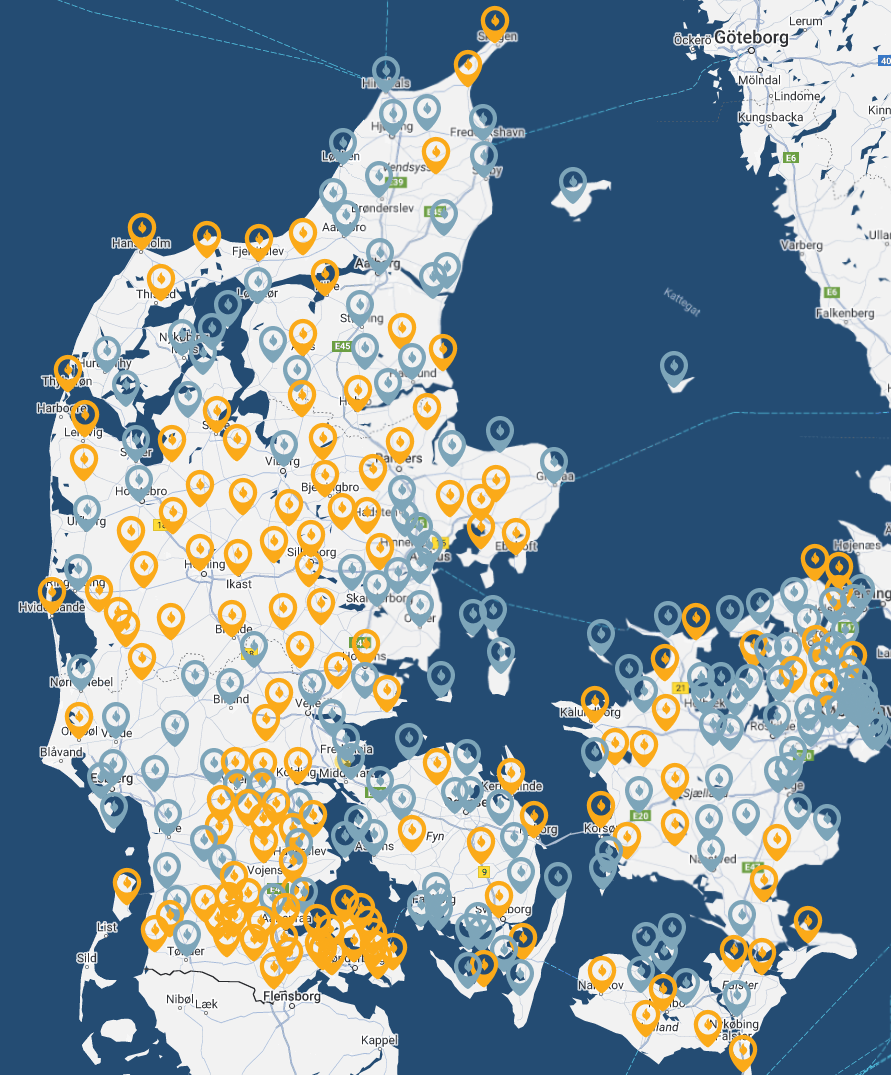 Eksempel af Danmarkskortet